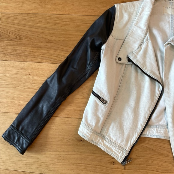 Rag & Bone Leather/denim jacket - Picture 2 of 7